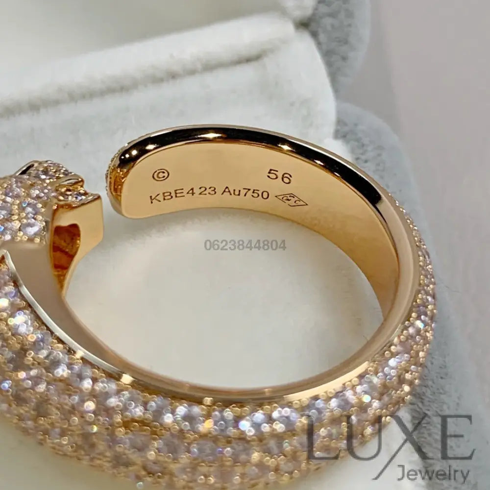 [watch™️]PANTHERE PINK GOLD DIAMOND RING Rings