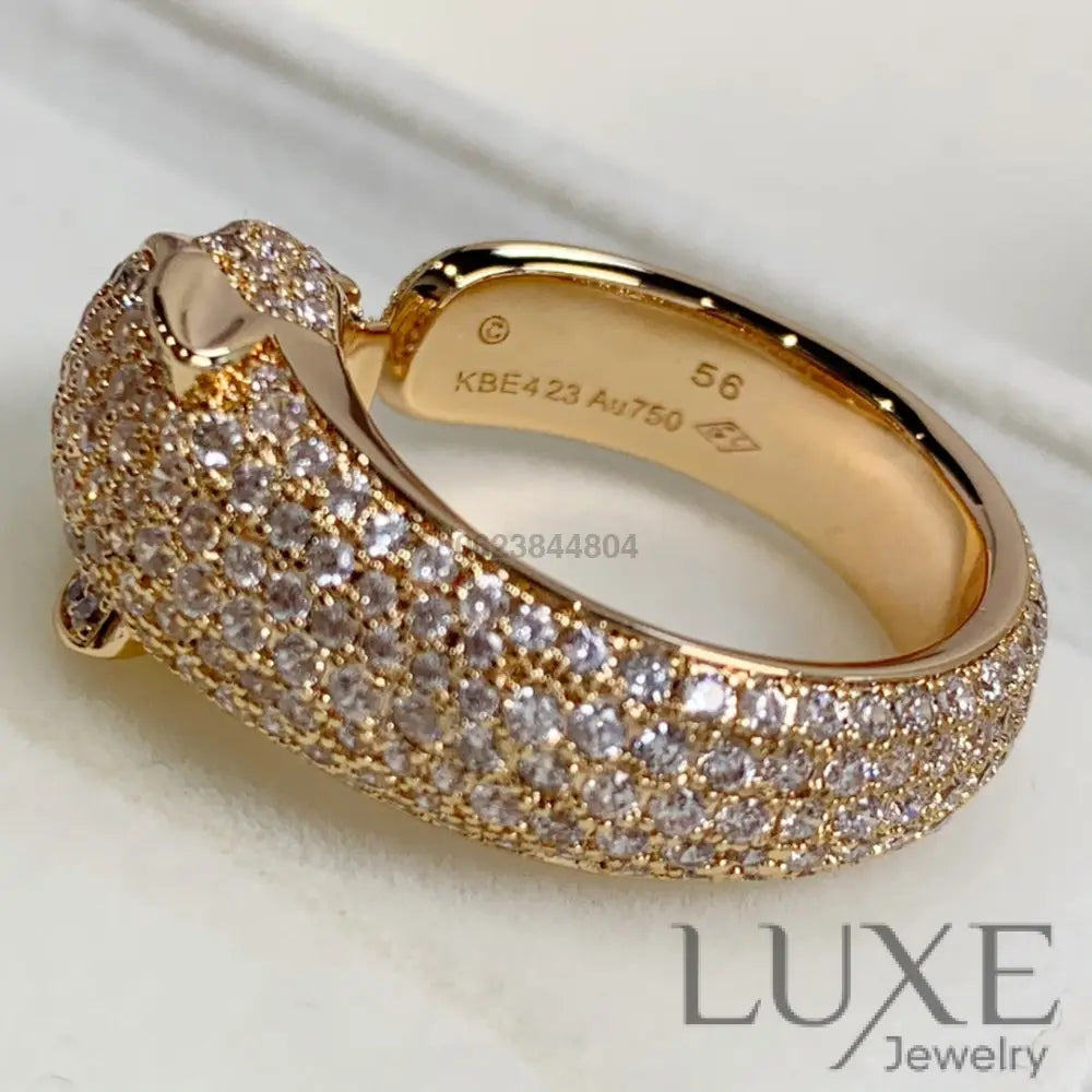[watch™️]PANTHERE PINK GOLD DIAMOND RING Rings