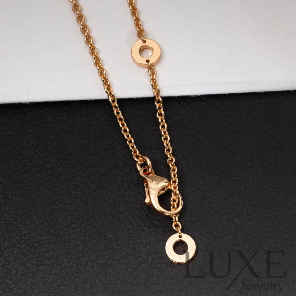 ZERO 1 WHITE CERAMIC PINK GOLD DIAMOND NECKLACE Pink Gold Necklaces
